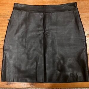 Milly NWT gorgeous black calf leather mini skirt